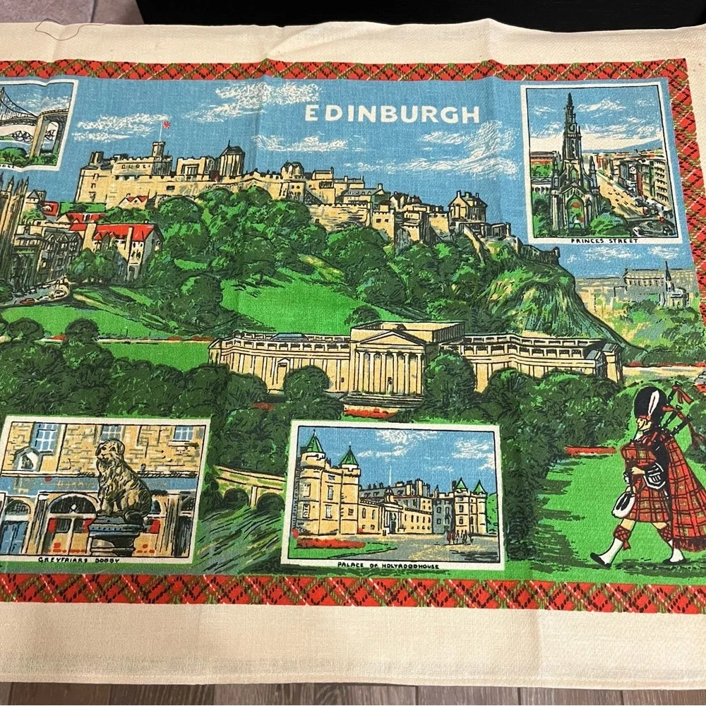 Vintage Irish Linen Tea Towels Souvenirs Set of 9 London Scotland Edinburgh